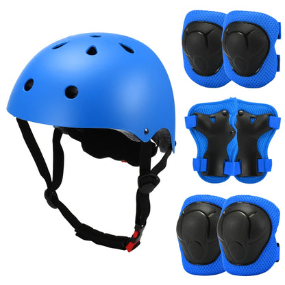 Kids 7 in 1, Helmet and Pads Set, Adjustable, Knee Pads Elbow Pads Wrist Guards for Scooter, Skateboard, Roller Skating, Cycling
