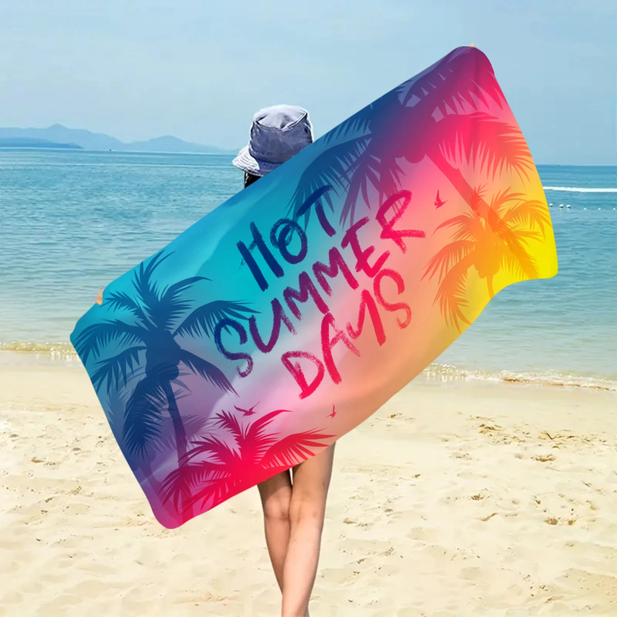 Beach Tropical Printed Design Towel, Quick Drying Absorbent