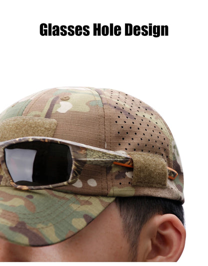 1/2pcs New Men Camouflage Baseball Cap Breathable Sunscreen Hat Outdoor Sports Hunting Hiking Camping Beach Fishing Sun Hat