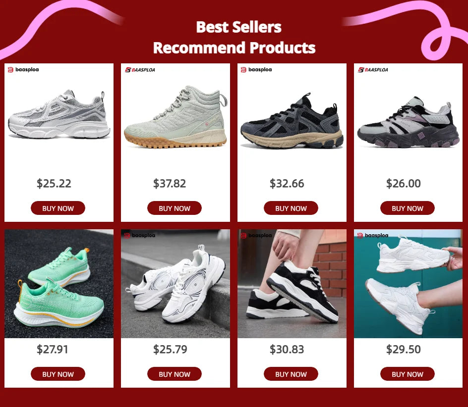 Baasploa Women Hiking Shoes Fashion Comfort Rubber Sole Non-Slip Wear-Resistant Sport Shoes Female Breathable Outdoor Sneakers