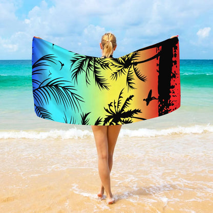 Beach Tropical Printed Design Towel, Quick Drying Absorbent