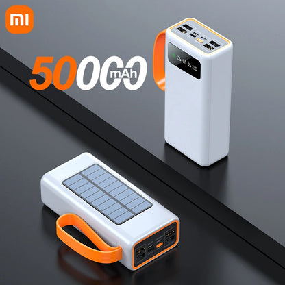 Xiaomi 100000mAh Solar Panel Power Bank Fast charging Comes with Four Wire External Battery Pack with Flashlight For Outdoors ﻿