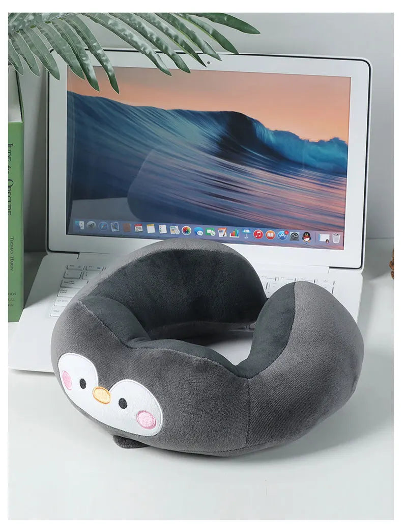 Soft, Fluffy U Shape Travel Neck Pillow, For Airplane, Train, Car & Home Use