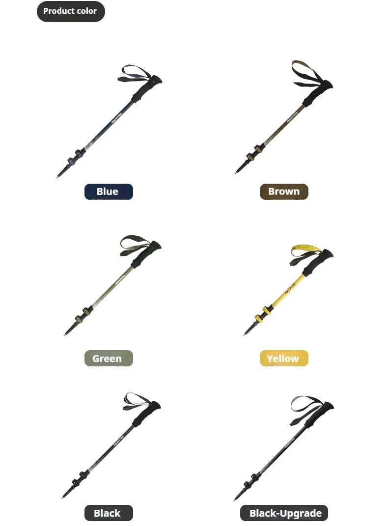 Naturehike 3-Section Trekking Pole 3K Carbon Fiber Ultralight Adjustable EVA Walking Stick Outdoor Hiking Telescopic Pole EXT1