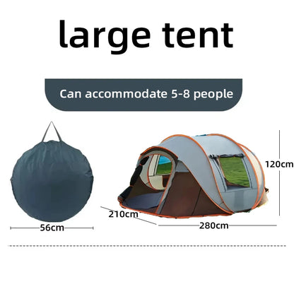 5-8 people quick opening hand throw tent waterproof camping boat tent outdoor tent fully automatic pop-up