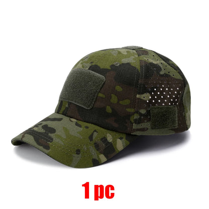 1/2pcs New Men Camouflage Baseball Cap Breathable Sunscreen Hat Outdoor Sports Hunting Hiking Camping Beach Fishing Sun Hat