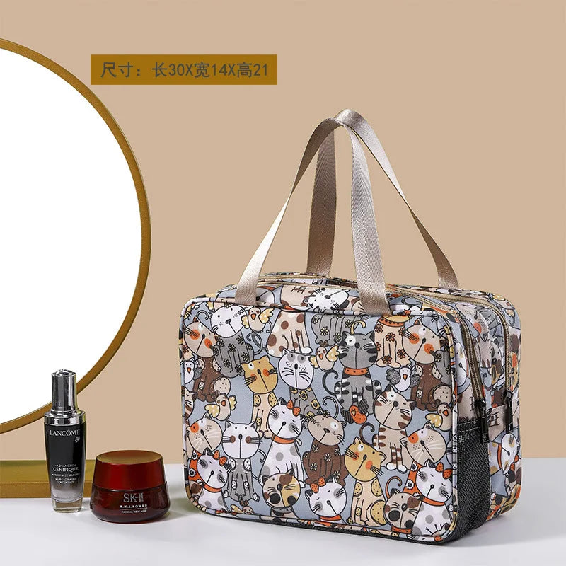 Wet-Dry Separation Cosmetic Bag Large Capacity Cartoon Makeup Case Portable Toiletry Kit Storage Bath Bag Travel Essentials