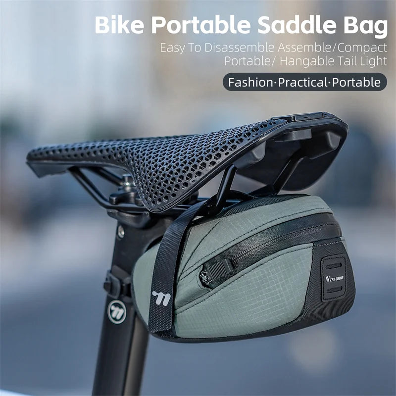 Bicycle Saddle Bag Lightweight Portable Bike Bag 0.8L Multi-Function Storage Pouch Tail Bag Cycling Accessories