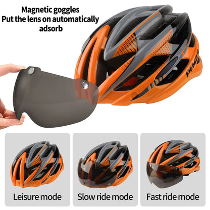 Cycling Helmet Goggle E-bike Helmet, Road Mountain Bike Helmet, Lens For Riding Bicycle, Skateboard, Scooter
