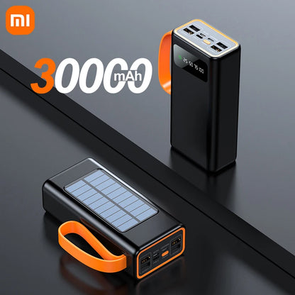 Xiaomi 100000mAh Solar Panel Power Bank Fast charging Comes with Four Wire External Battery Pack with Flashlight For Outdoors ﻿