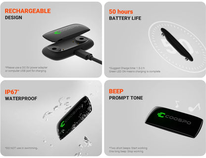 Rechargeable Heart Rate Monitor, Sports & Fitness Heart Rate Sensor