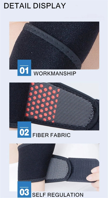 Self-Heating Wrist Band, Magnetic Therapy Support Brace Wrap, Heated Compression Belt