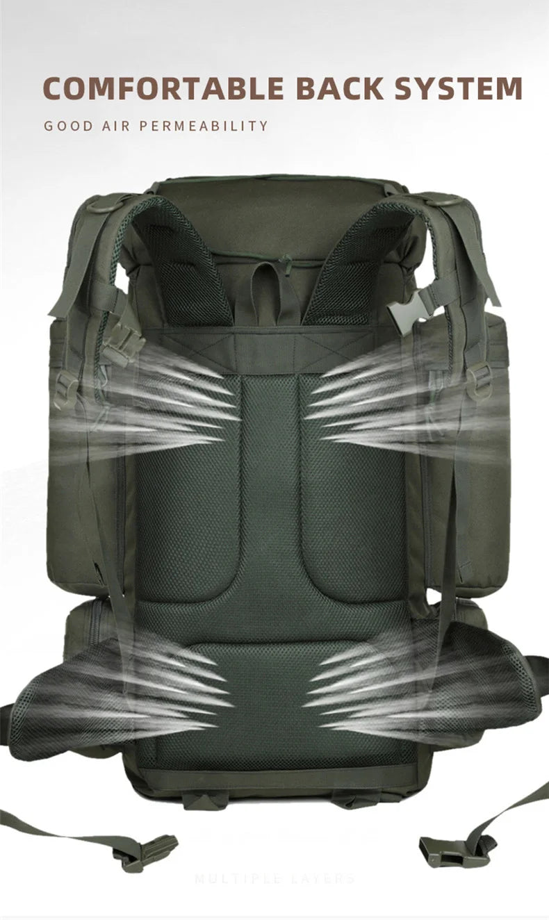 Large Climbing Backpack Camping Mountaineering Bag Men Travel Hiking Multifunction Tactical Shoulder Molle Luggage Backpacks