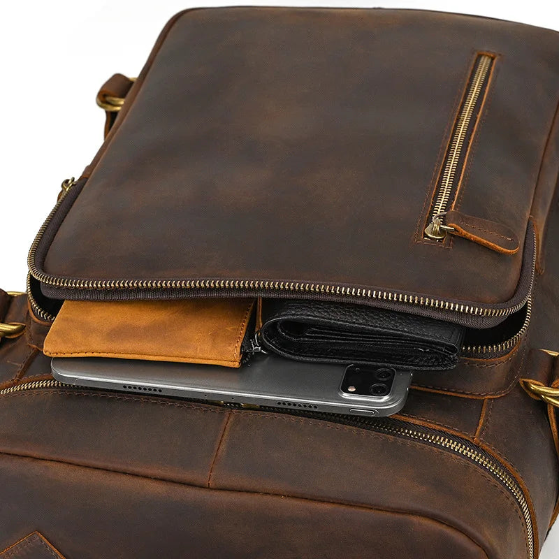 Large Leather Backpack Men Luxury Designer Laptop Bagpack for Man Backpack for School Bag Travel Backpack Bag Men's Daypack