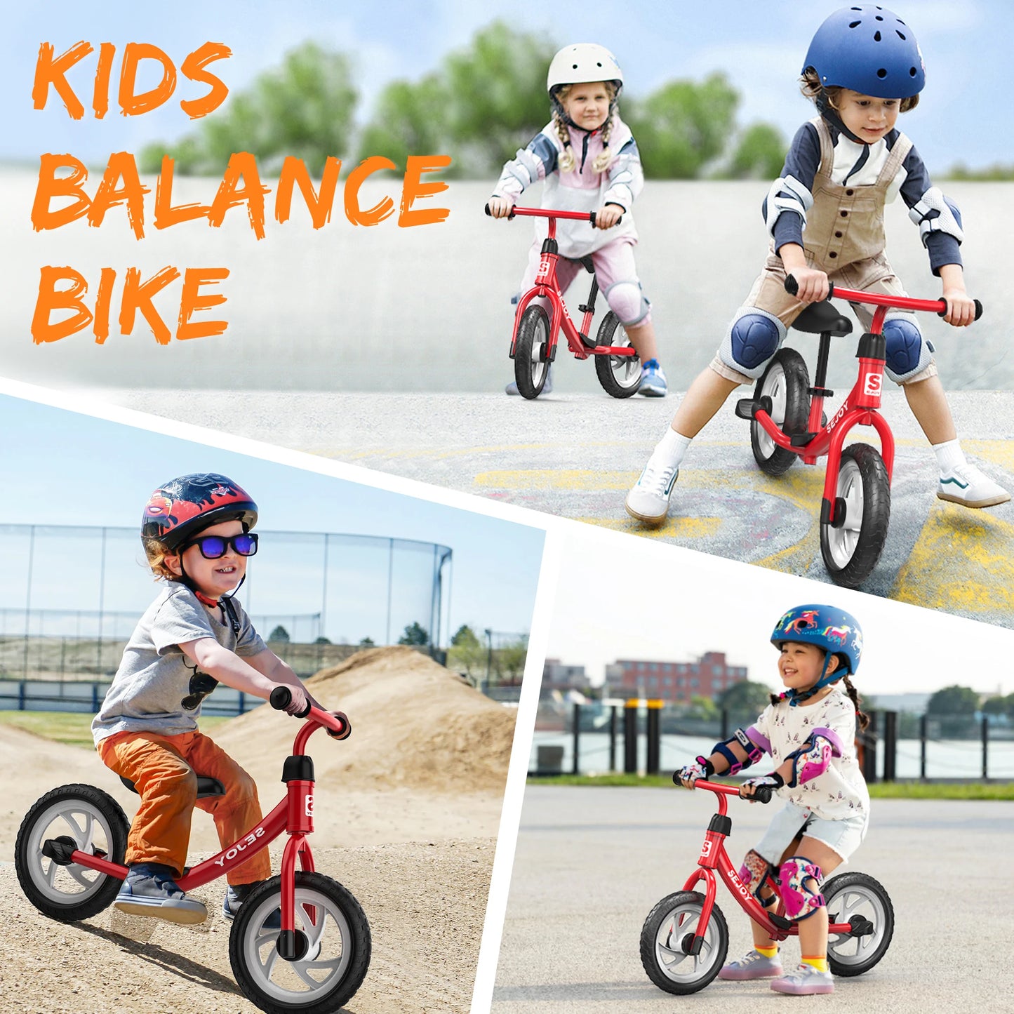 Bicycle for Kids, 12" Wheels, Saddle Height Adjustable, Recommended  Age 3-6 Years Old