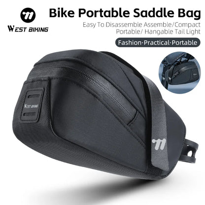 Bicycle Saddle Bag Lightweight Portable Bike Bag 0.8L Multi-Function Storage Pouch Tail Bag Cycling Accessories