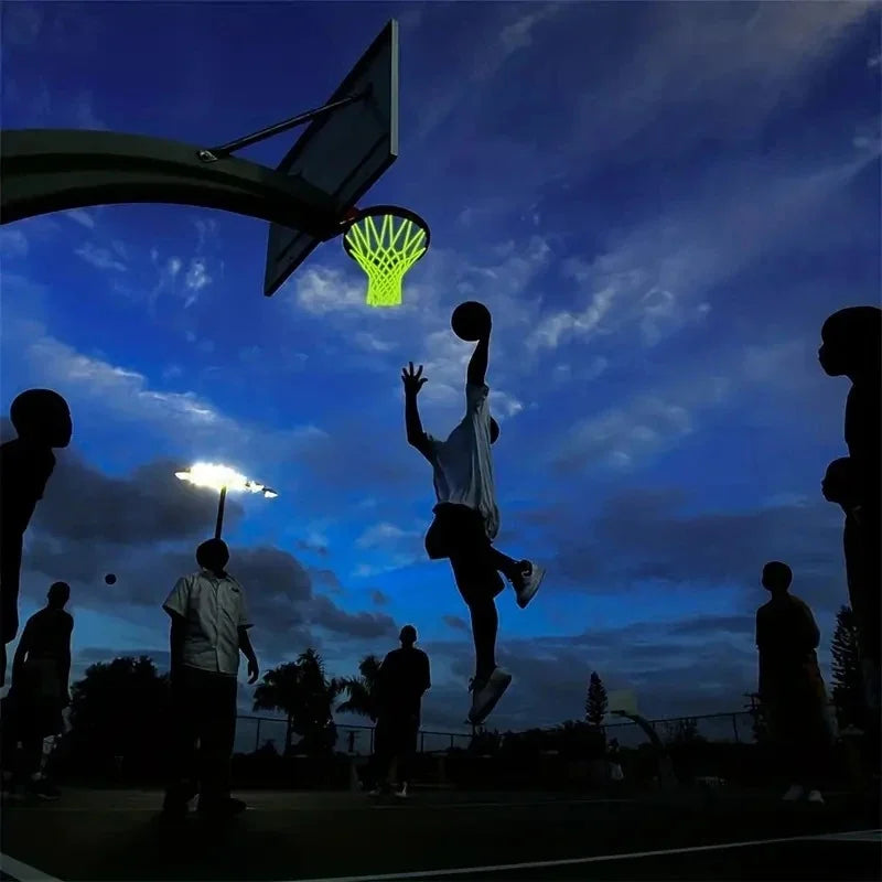 Green Fluorescent Basketball Net, Self Luminous, for Children's Basketball Frame