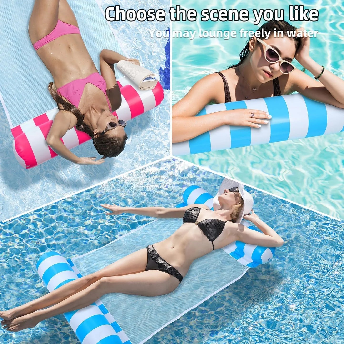 Swimming Pool Inflatable Cylindrical Striped Dual Tube, Suitable for Pools & Beach