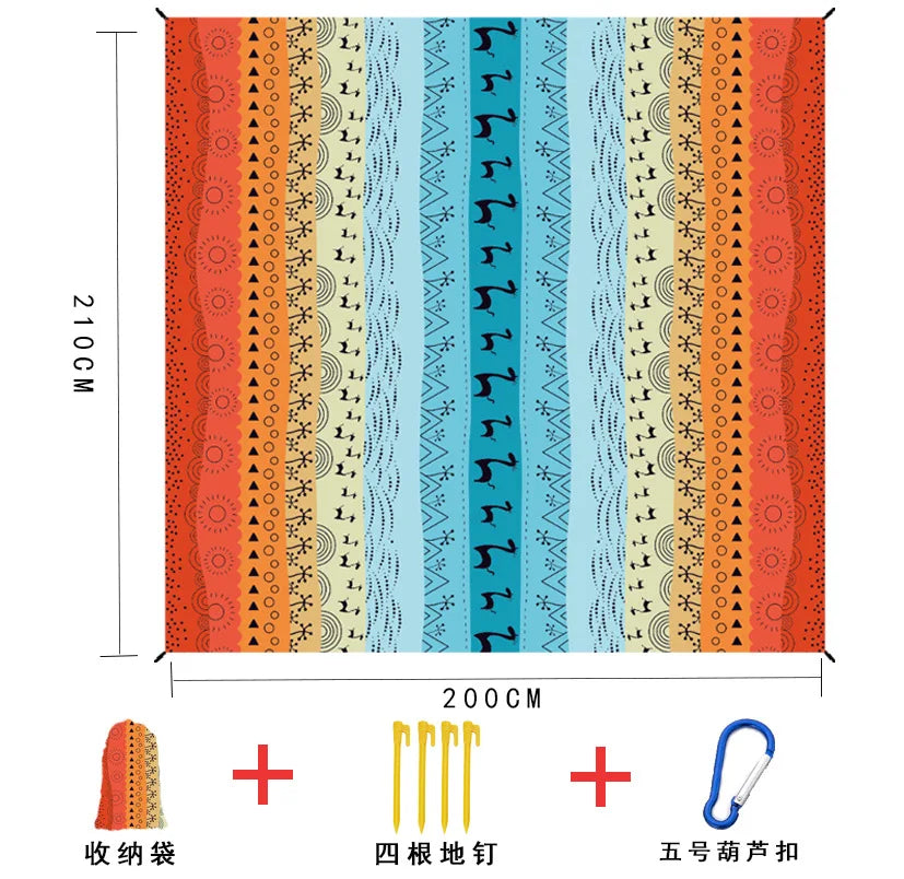 Waterproof Beach & Picnic Mat, Colourful, Resistant & Durable