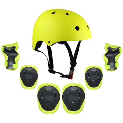 Kids 7 in 1, Helmet and Pads Set, Adjustable, Knee Pads Elbow Pads Wrist Guards for Scooter, Skateboard, Roller Skating, Cycling