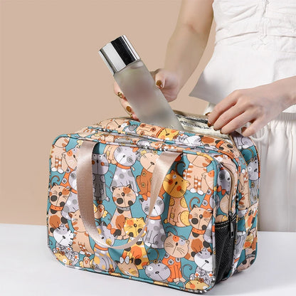 Wet-Dry Separation Cosmetic Bag Large Capacity Cartoon Makeup Case Portable Toiletry Kit Storage Bath Bag Travel Essentials