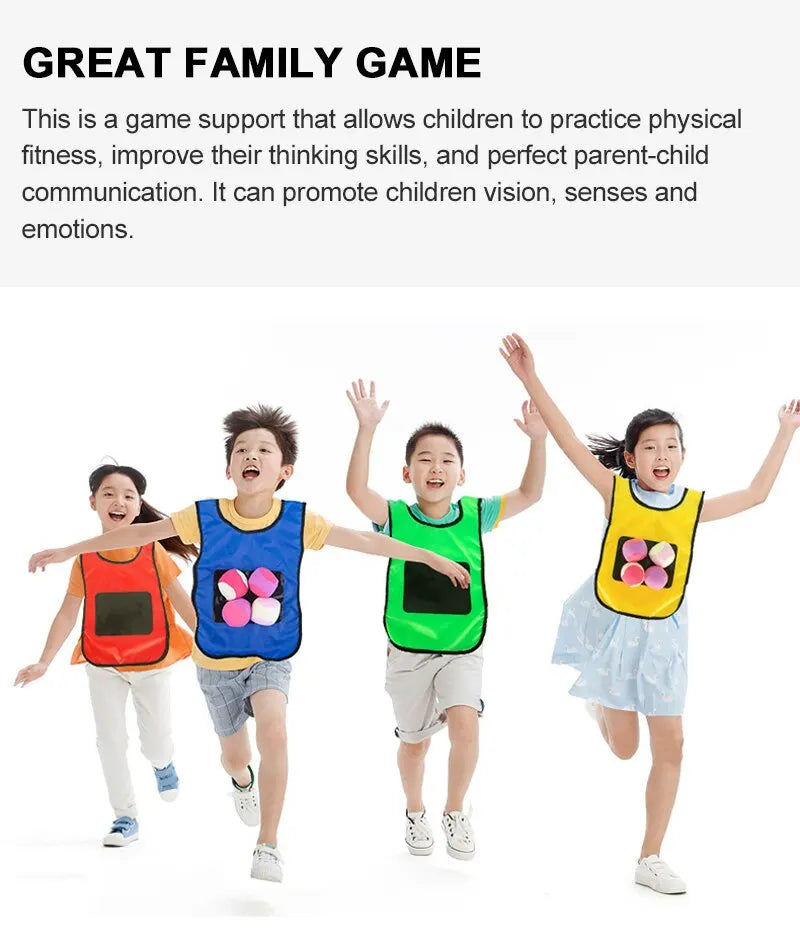 Outdoor Sport Game, Waistcoat With Sticky Ball Throwing, Kids Sport Toy