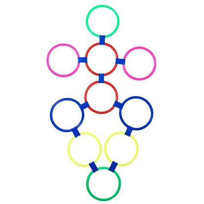 Jump Circle Rings Set, Kids Sensory Play Indoor / Outdoor, Sport Training and Entertainment Toy