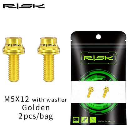 M5x12mm Titanium Alloy Bike Bottle Holder Screw Bicycle Water Bottle Cage Bolts Mountain Road Bike Accessories