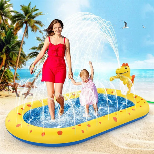 1.7m Inflatable Swimming Pool, Dinosaur Shape, PVC  Material, Outdoor Bath Lawn, Water Toy Inflatable Fountain