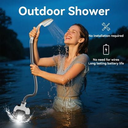 Outdoor Shower Head Rainfall Shower Large Flow Portable Showerhead Shower Mixer Bathroom Accessories For Camping Home Travel New