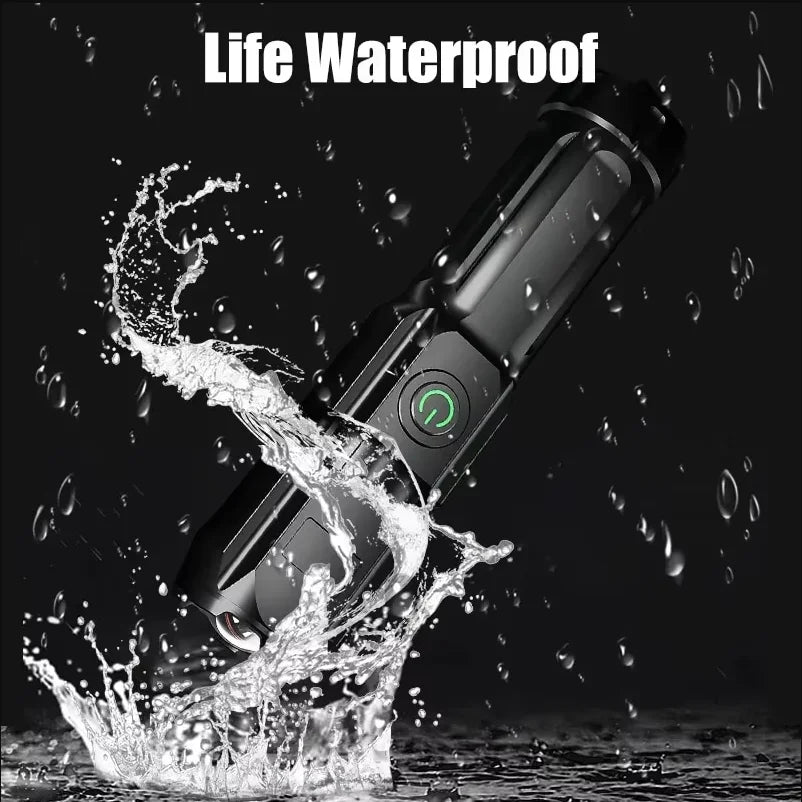 Strong Light Flashlight Outdoor Emergency Multi Functional USB Camping Light Lighting Flashlight Working Side Charging