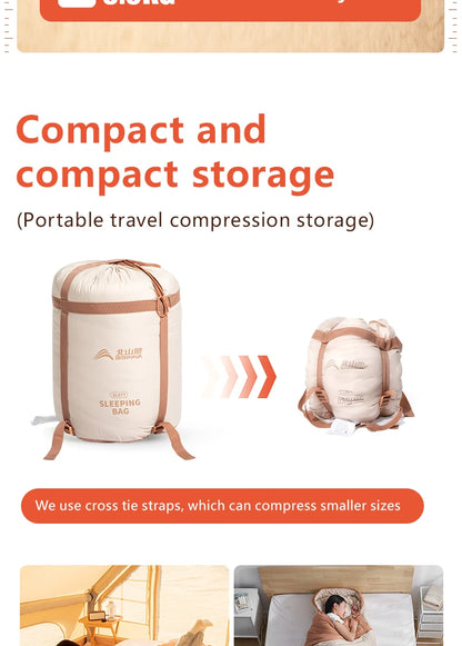 BISINNA Camping Sleeping Bag Ultralight 4 Season Warm Envelope Backpacking Cotton Sleeping Bag for Outdoor Traveling Hiking