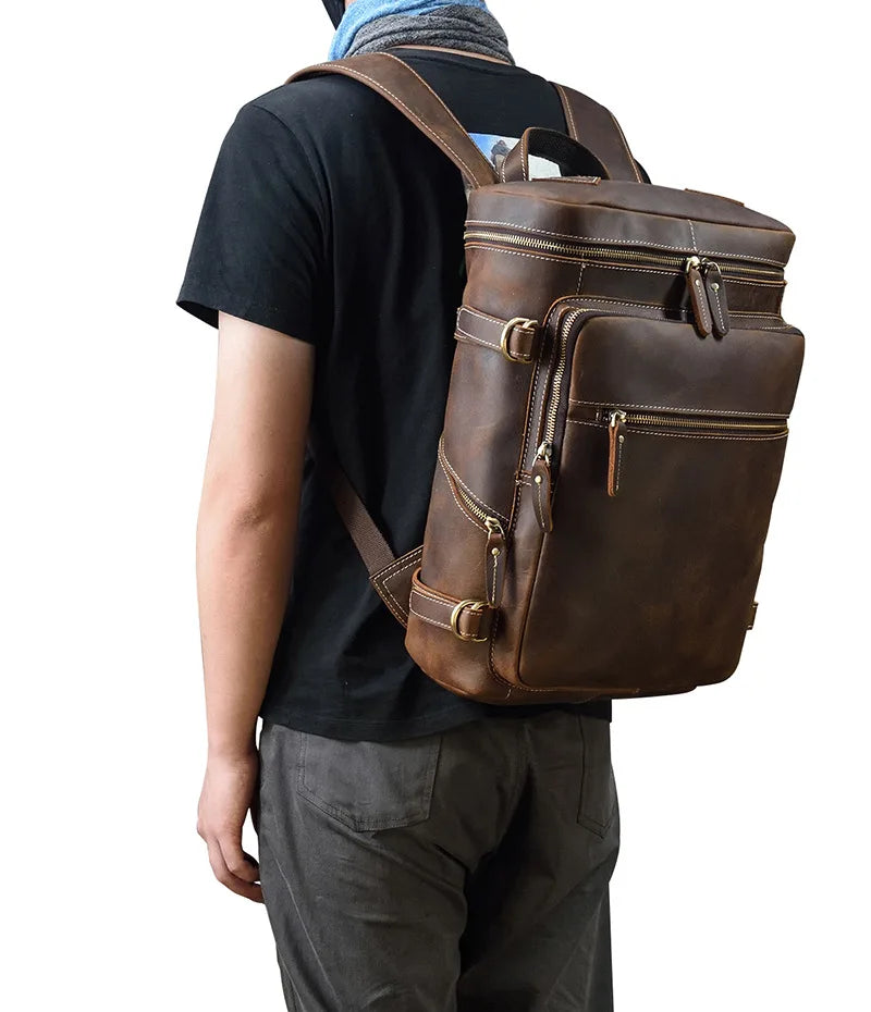 Large Leather Backpack Men Luxury Designer Laptop Bagpack for Man Backpack for School Bag Travel Backpack Bag Men's Daypack