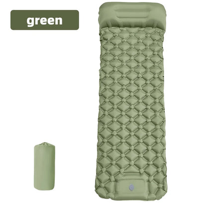 Outdoor inflatable mattress for camping, foot-activated moisture-proof sleeping pad, portable vehicle-mounted inflatable pad