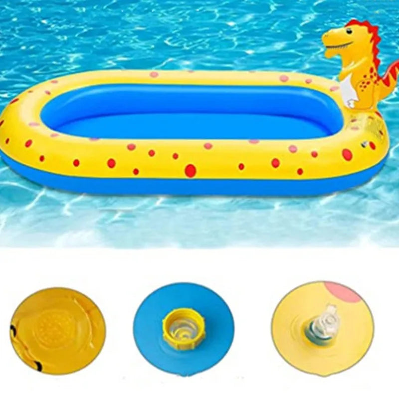 1.7m Inflatable Swimming Pool, Dinosaur Shape, PVC  Material, Outdoor Bath Lawn, Water Toy Inflatable Fountain