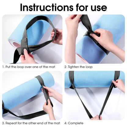Adjustable Yoga Mat Strap, Shoulder Carry Belt, for Exercise, Stretch, Fitness