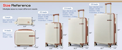 Joyway Expandable Luggage Sets 5 Piece, Lightweight Durable Hard Shell Travel Suitcase Set with TSA Lock, Spinner Wheels