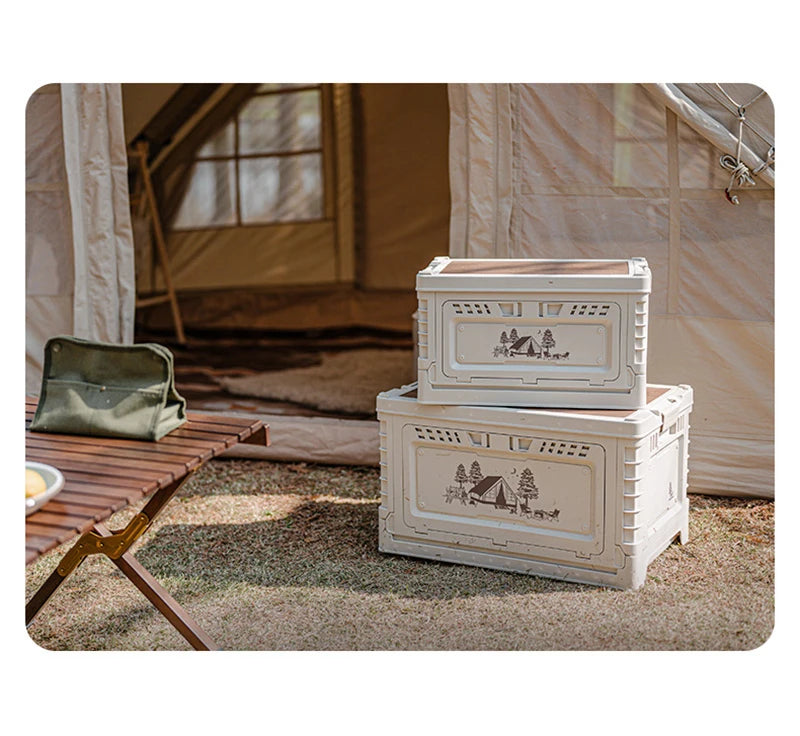 Naturehike Camping Box 60L Large Capacity Folding Storage Box 25L 30L 50L Home Bedside Table Outdoor Travel Picnic PP Sundry Box