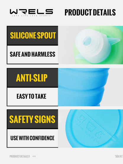 Sport Bottle, BPA Free PP5 Ultralight Leak-Proof Silicone Bottle for Fitness & Running