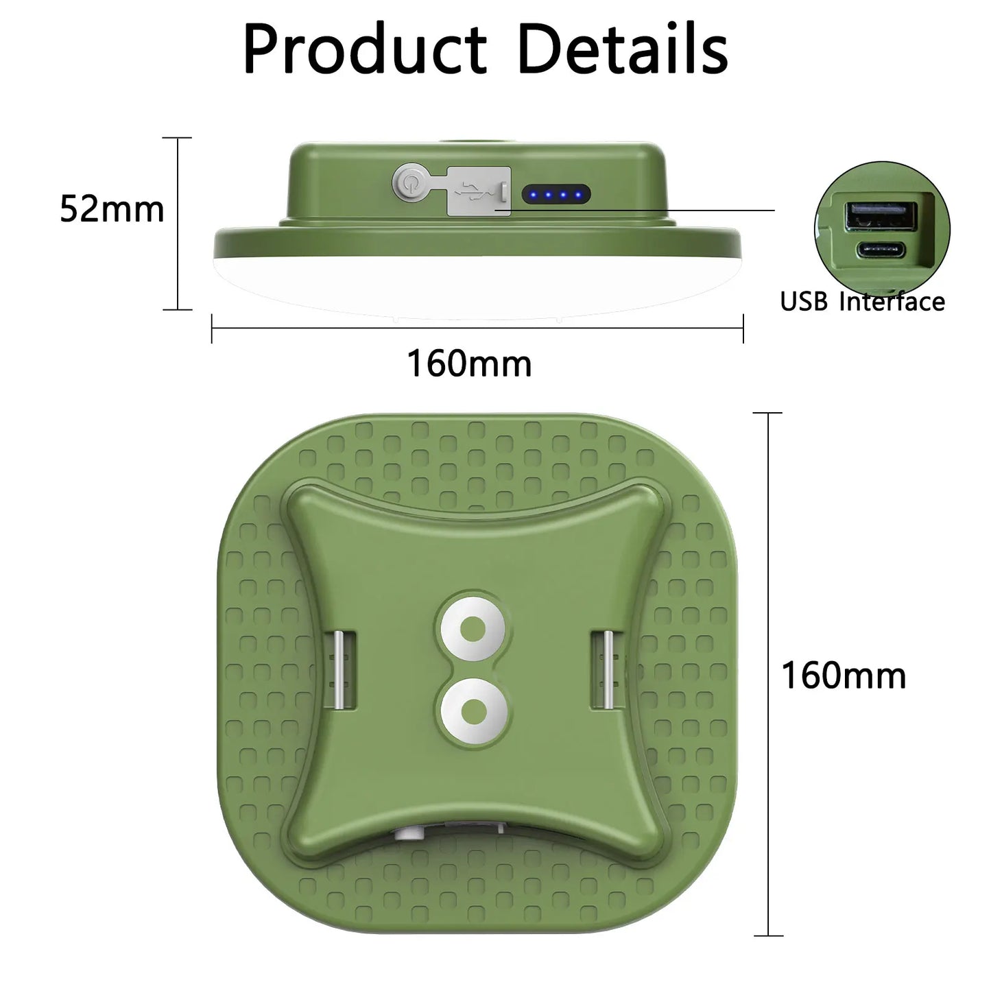 MOSLIGHTING 80W Camping Lantern Portable Flashlights Rechargeable Light IPX65 Waterproof with 4 Modes Dimmable Hanging Tent Lamp