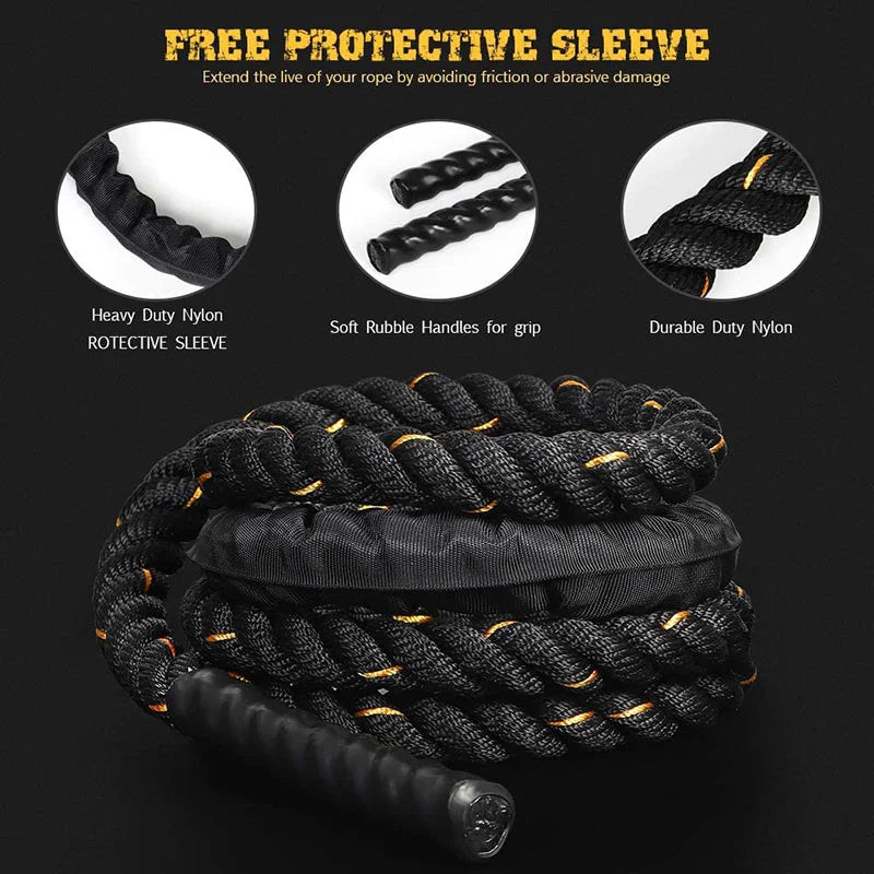 Sports Rope, Heavy Jump Rope, Weighted Battle Power, Improve Strength, Training, Fitness, Gym Equipment