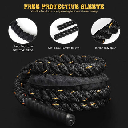 Sports Rope, Heavy Jump Rope, Weighted Battle Power, Improve Strength, Training, Fitness, Gym Equipment