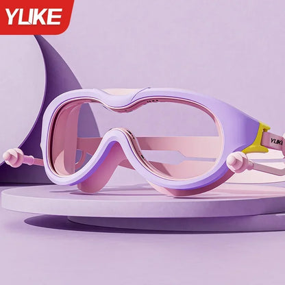 Children Swimming Goggles, Anti-fog, Large Frame Glasses, Comfortable Silicone