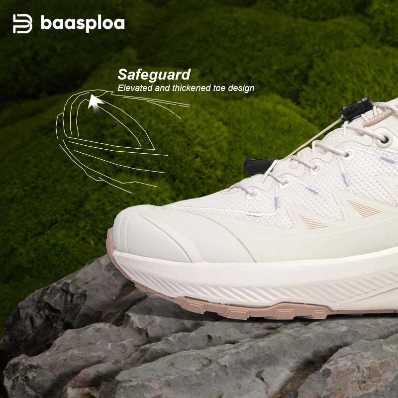 Baasploa Women Hiking Shoes Fashion Comfort Rubber Sole Non-Slip Wear-Resistant Sport Shoes Female Breathable Outdoor Sneakers