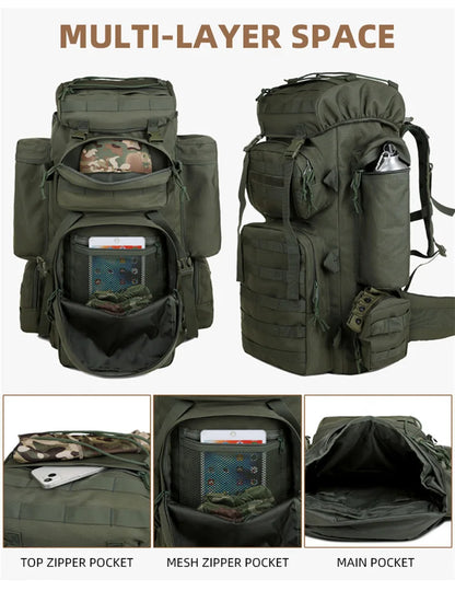 Large Climbing Backpack Camping Mountaineering Bag Men Travel Hiking Multifunction Tactical Shoulder Molle Luggage Backpacks