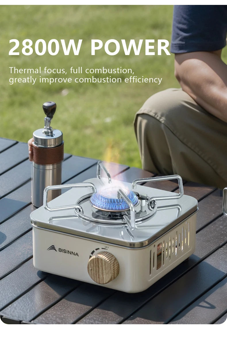 Camping Gas Stove 2800W High Firepower Portable Cassette Furnace Outdoor Gas Burner Picnic Camp