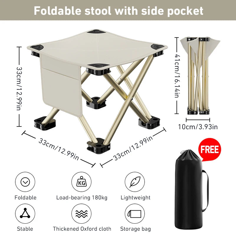 Folding Small Stool Bench Stool Portable Outdoor Travel Picnic Camping Fishing Chair Camping Collapsible Foot Stool Beach Picnic