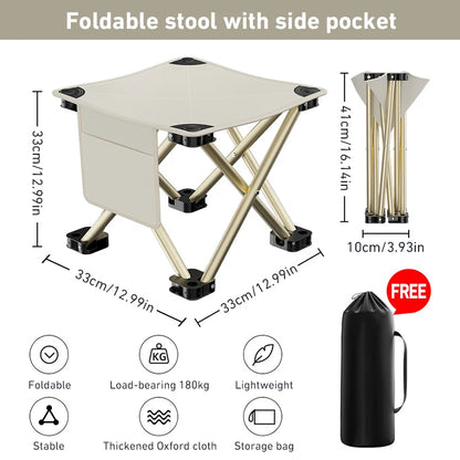 Folding Small Stool Bench Stool Portable Outdoor Travel Picnic Camping Fishing Chair Camping Collapsible Foot Stool Beach Picnic