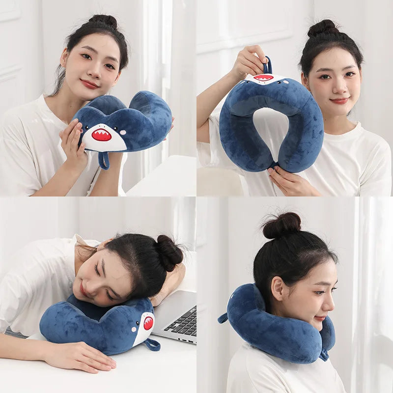 Soft, Fluffy U Shape Travel Neck Pillow, For Airplane, Train, Car & Home Use