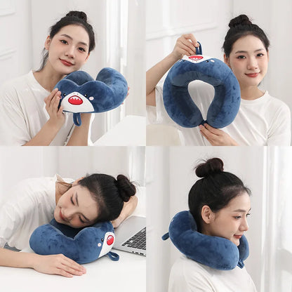 Soft, Fluffy U Shape Travel Neck Pillow, For Airplane, Train, Car & Home Use